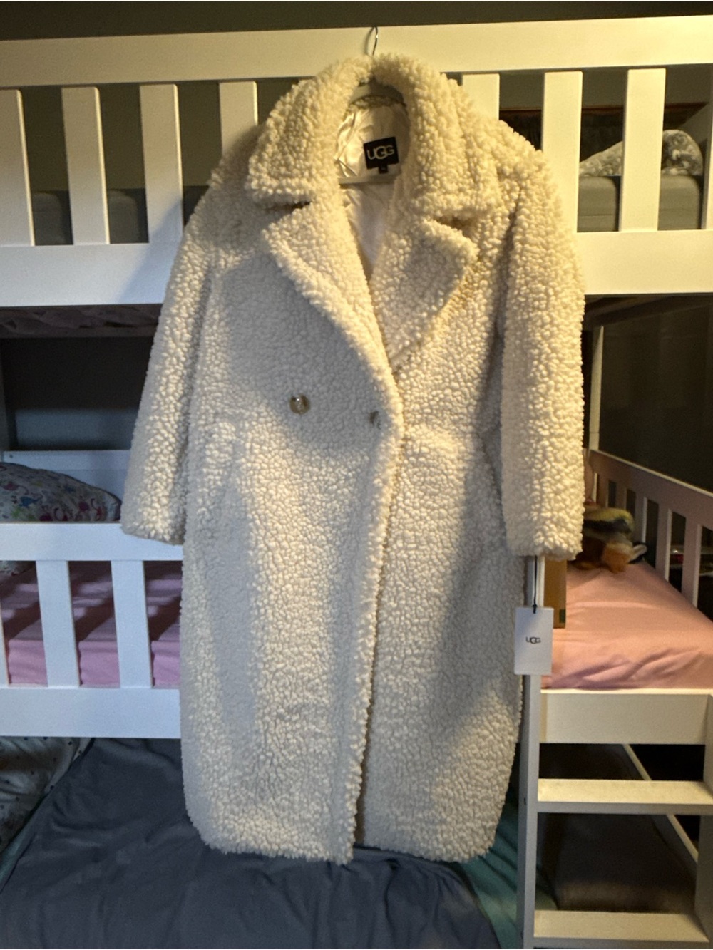 UGG Women's Cream Teddy Sherpa Long Coat